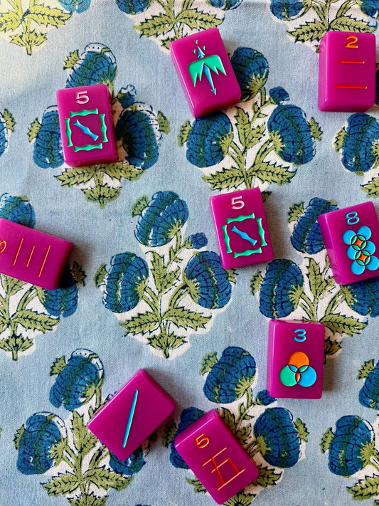 Poms Tablecloth in Bluebird