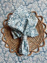 Load image into Gallery viewer, Gathered Garden Napkins in Lake Blue - Set of 4