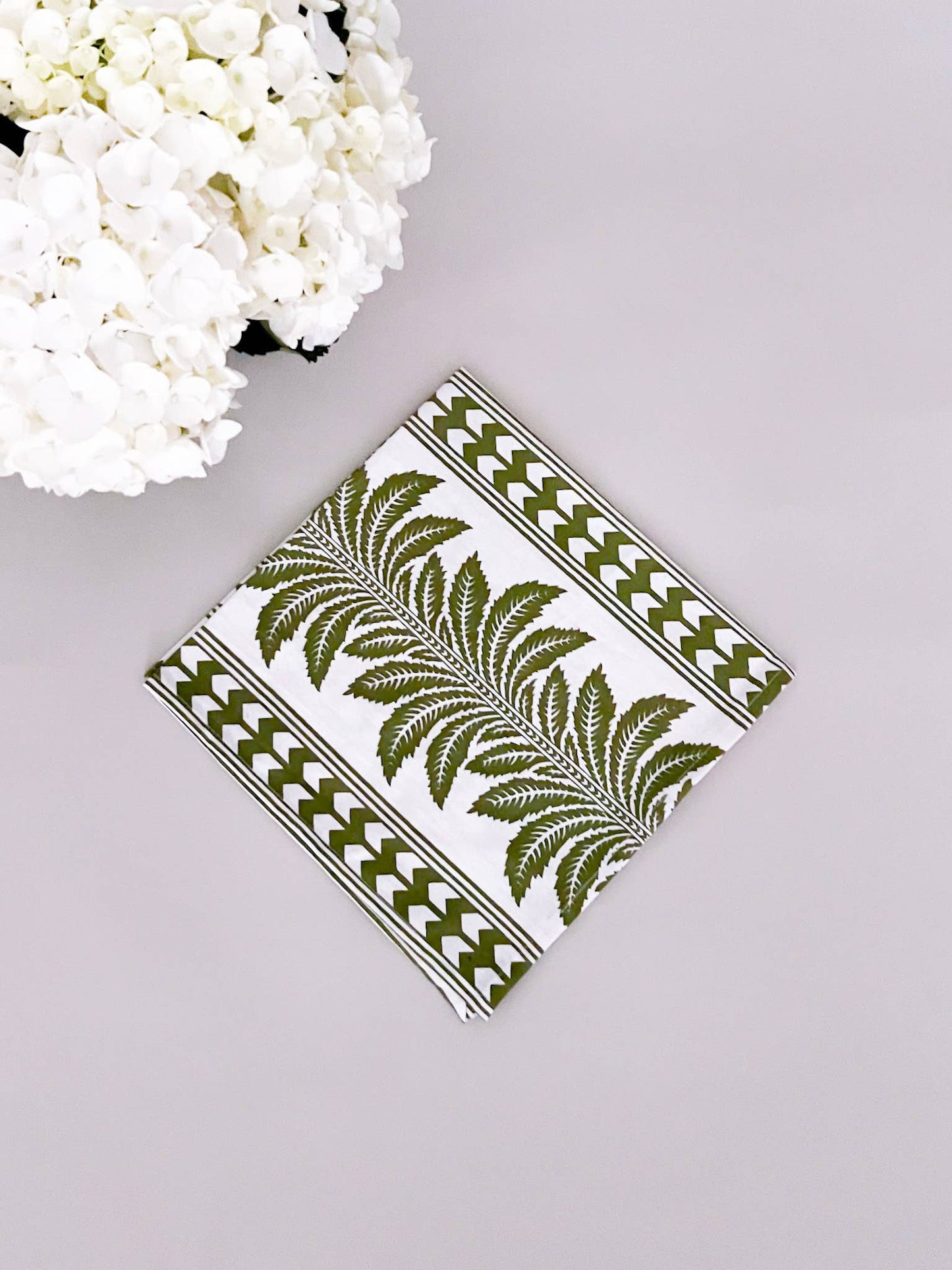 Palm Green block print napkin