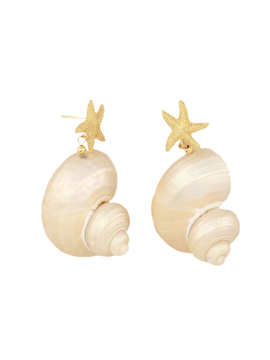 Jumbo Turbo Shell Pearl Earrings