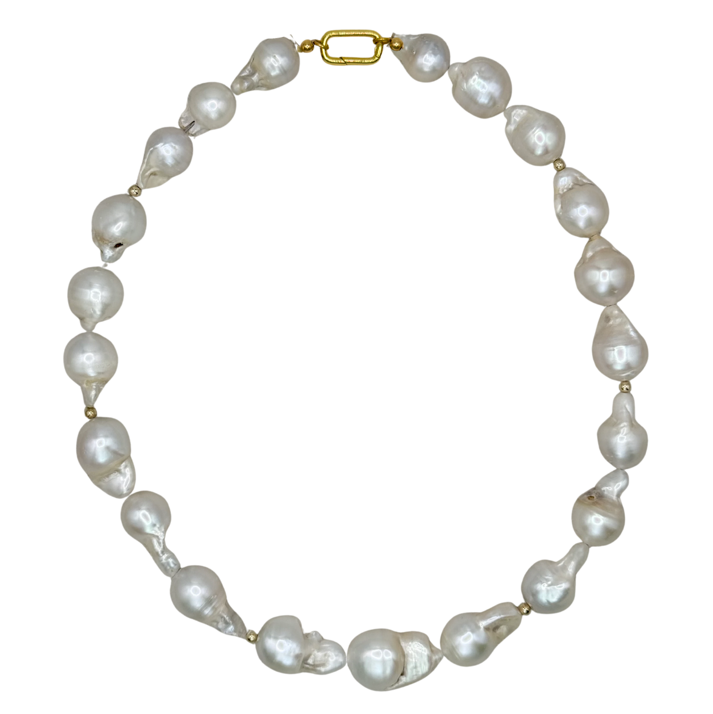 Large Natural Freshwater Baroque Pearl Necklace