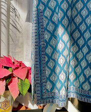 Load image into Gallery viewer, Blue/White Side-Slit Caftan
