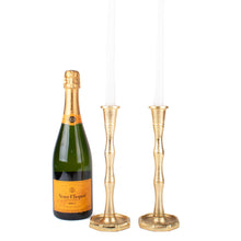 Load image into Gallery viewer, Gold Bamboo Candlestick Set - Small