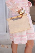 Load image into Gallery viewer, Mary Natural Straw Clutch - Bamboo Natural Handle
