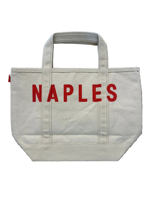 Small Hand-Painted Naples Tote, Coral