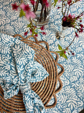 Load image into Gallery viewer, Gathered Garden Napkins in Lake Blue - Set of 4