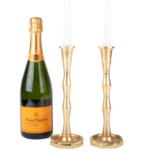 Load image into Gallery viewer, Gold Bamboo Candlestick Set - Large
