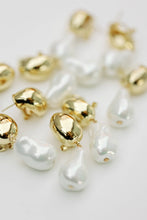 Load image into Gallery viewer, Vintage Chunky Gold and Pearl Statement Drop Earrings