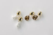 Load image into Gallery viewer, Vintage Chunky Gold and Brown Quartz Statement Drop Earrings
