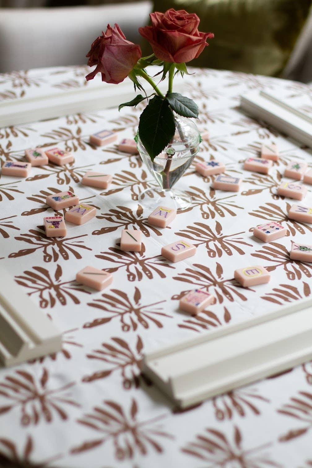 Dragonfly Lures Tablecloth in Walnut Brown