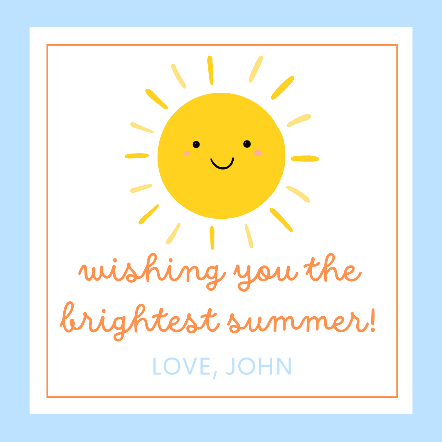 Happy Summer Gift Tag - Customizable - Digital Download