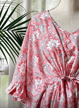 Load image into Gallery viewer, Short Ruffle Caftan Peach Sorbet