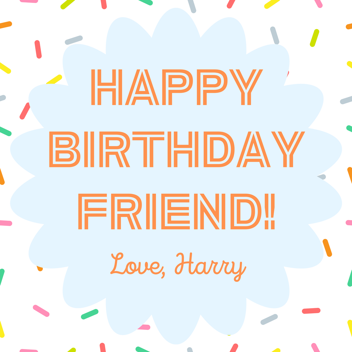 Happy Birthday Sprinkles Gift Tag - Customizable - Digital Download