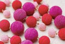 Load image into Gallery viewer, Pink, Red and Purple Ombre Holiday Lido Drop Earrings