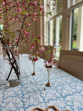 Load image into Gallery viewer, Gathered Garden Tablecloth in Lake Blue