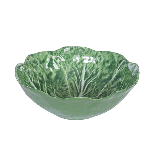 Cabbage Leaf Green Jumbo Serving Bowl