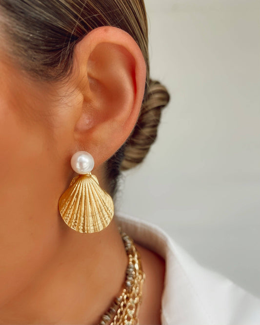 XL Shell Pearl Earrings