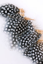 Load image into Gallery viewer, Spotted Feather Statement Tassel Earrings