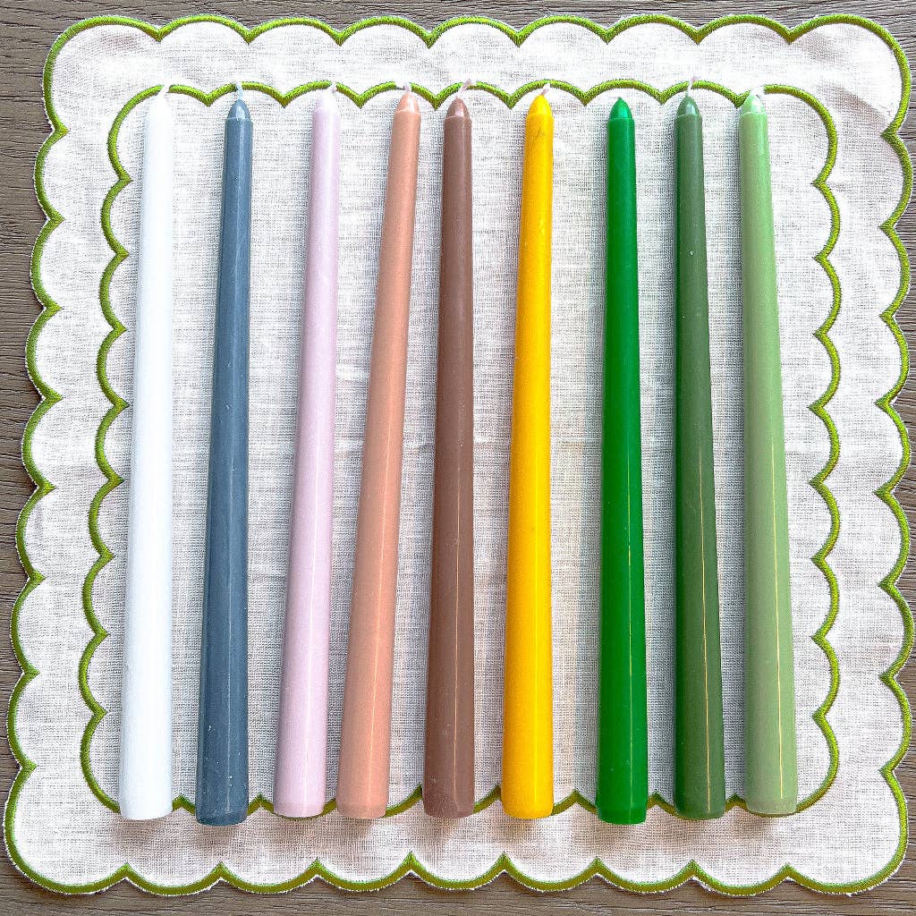 Extra Tall Pistachio Cream Taper Candle, 1 Case of 24 Packs (4 Candles per Pack)
