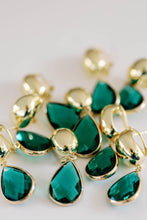 Load image into Gallery viewer, Vintage Chunky Gold and Green Statement Drop Earrings