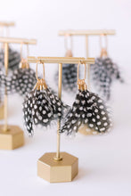 Load image into Gallery viewer, Spotted Feather Statement Tassel Earrings