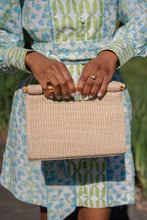 Load image into Gallery viewer, Mary Natural Straw Clutch - Bamboo Natural Handle