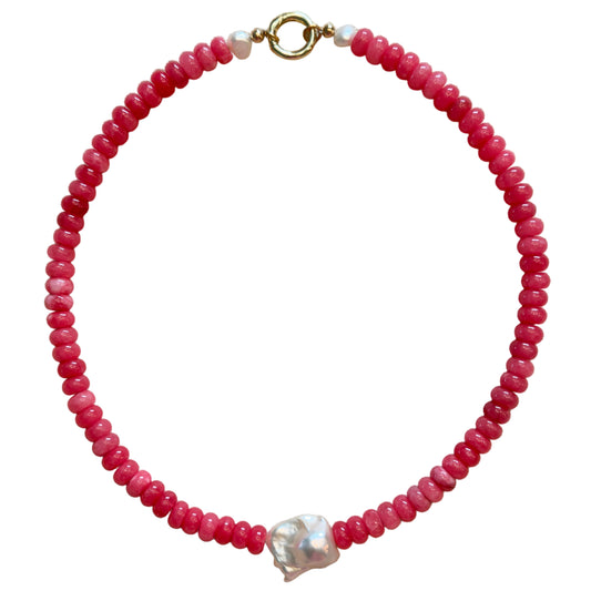Candy Layering Necklace with Freshwater Baroque Pearl