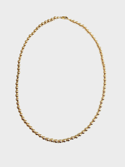 4mm 14k gold filled beaded necklace: 16 inches