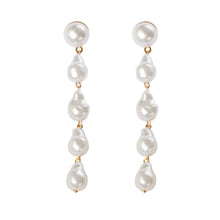 Load image into Gallery viewer, Natural Pearl Statement Drop Earrings
