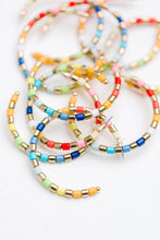 Load image into Gallery viewer, Multi-Colored Rainbow Beaded Hoops