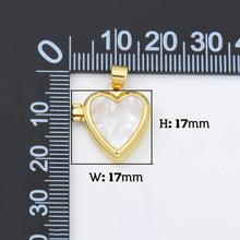 Load image into Gallery viewer, Gold Filled Heart Shell Pearl Locket Charm Pendant, CP1958