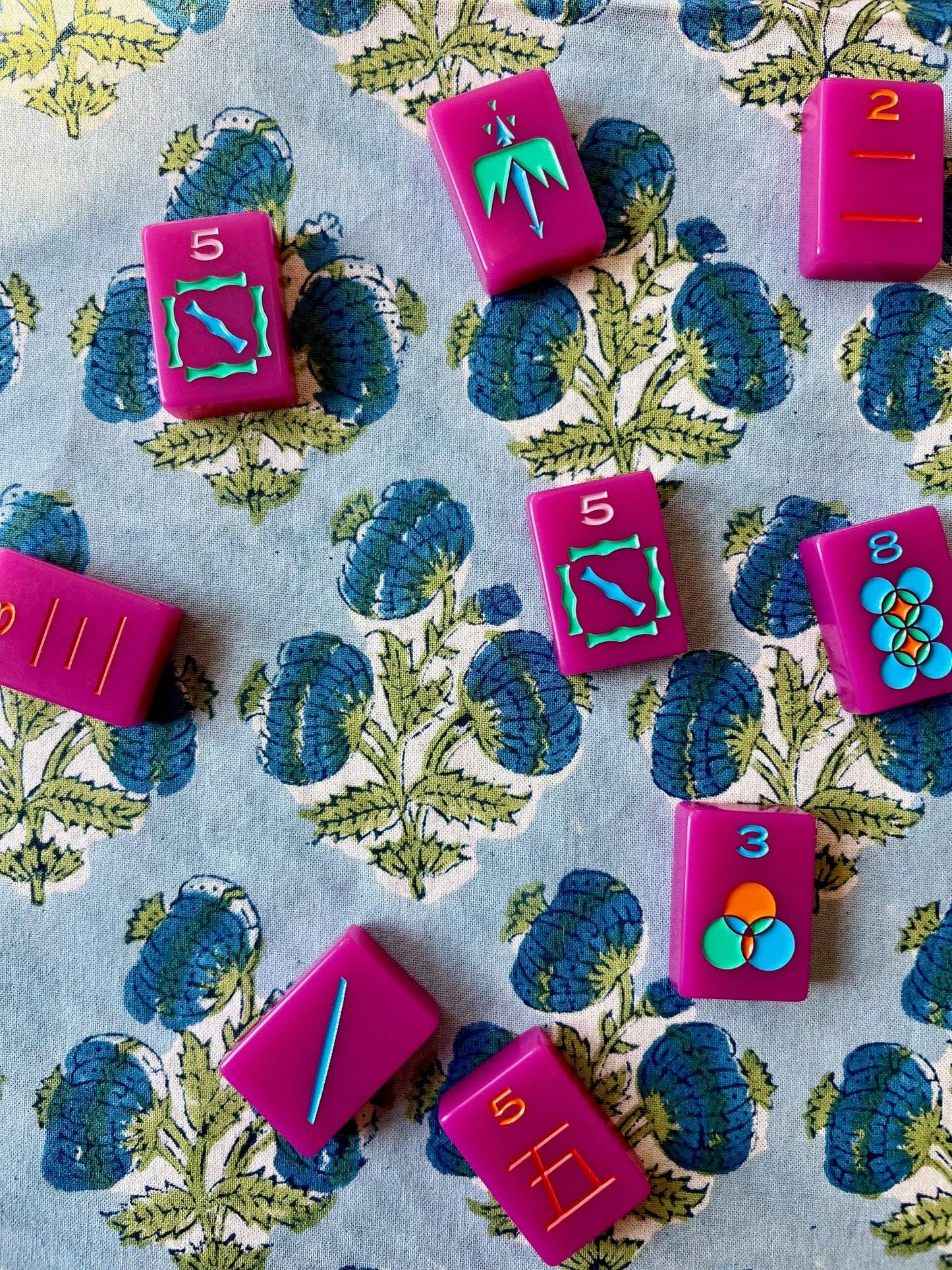 Poms Tablecloth in Bluebird