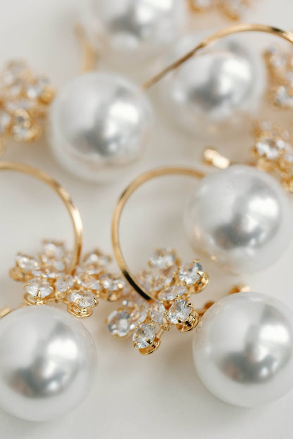 Snowflake Sparkler Holiday Statement Hoop Earrings