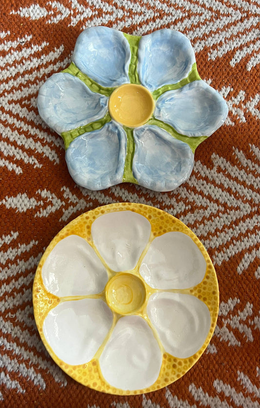 Hand Painted Oyster Plate: The Fancy - Yellow