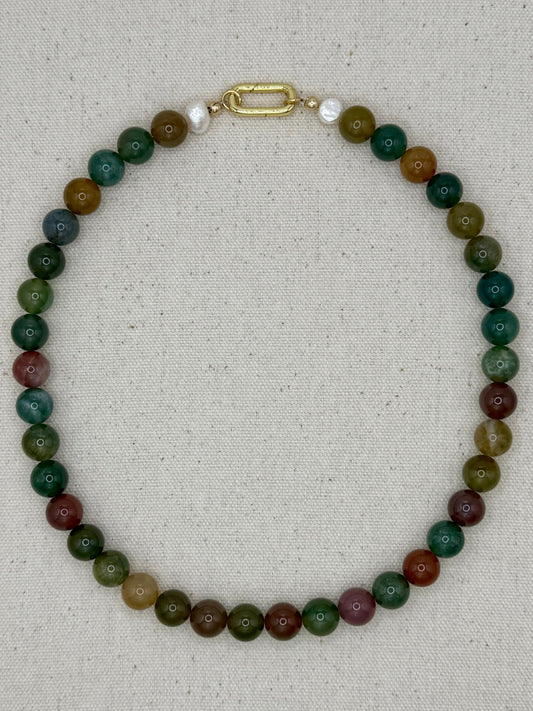 Gemstone Short Layering Necklace, Fancy Jasper