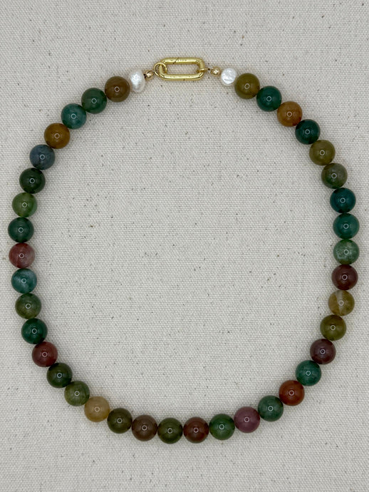 Gemstone Short Layering Necklace, Fancy Jasper