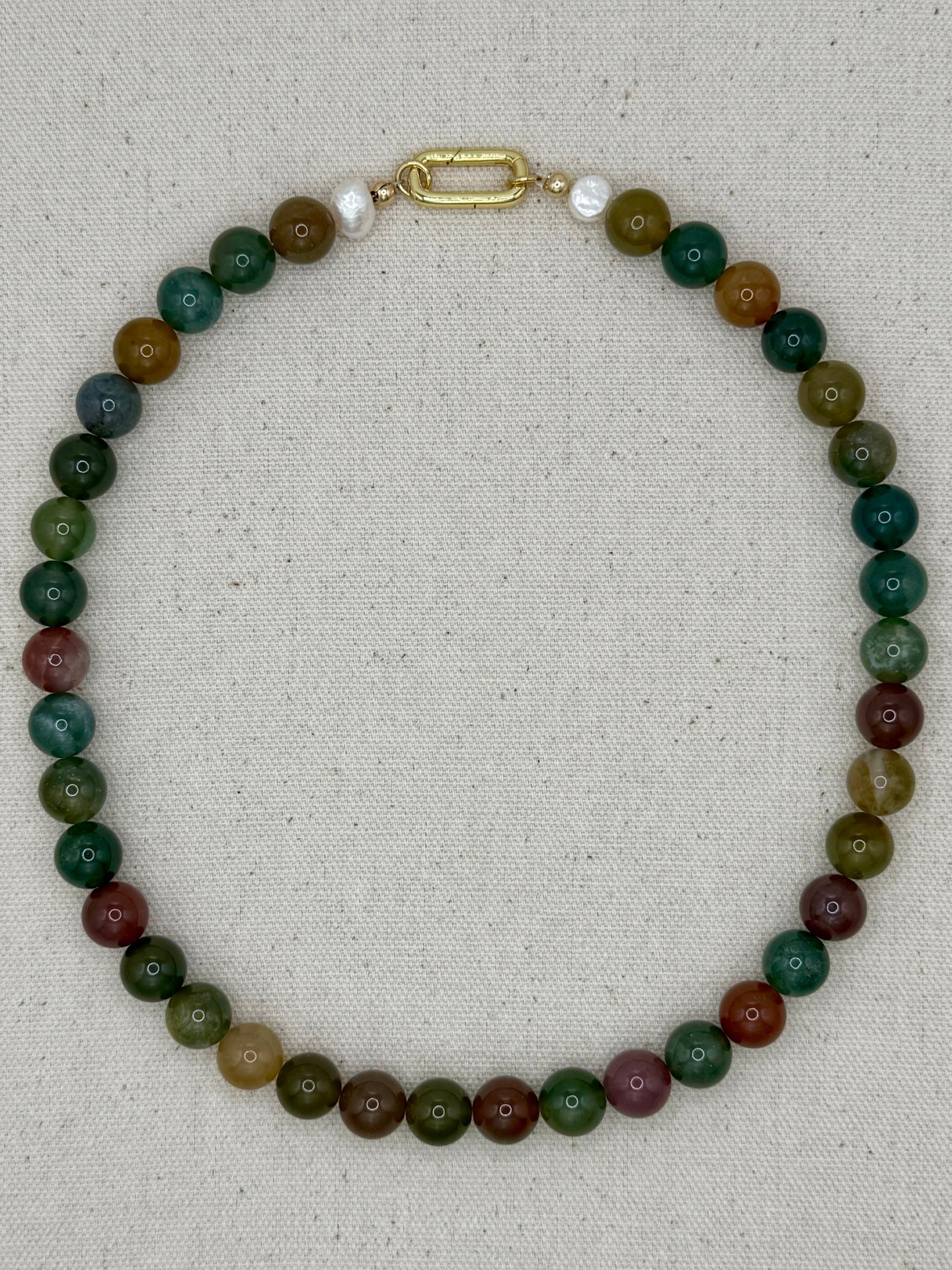 Gemstone Short Layering Necklace, Fancy Jasper