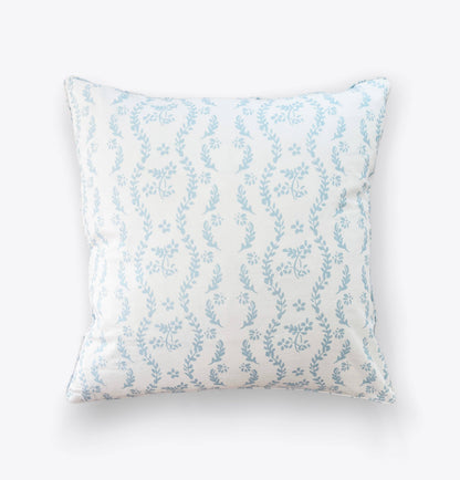 Napnook Throw Pillow Cover -  Blue Floral Stripes