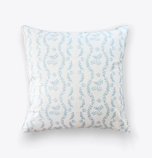 Napnook Throw Pillow Cover -  Blue Floral Stripes