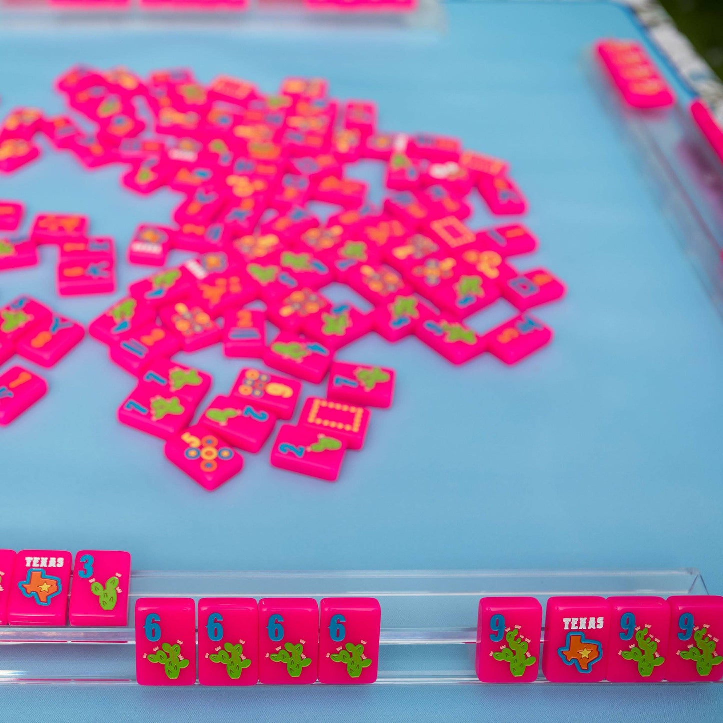 Clear Acrylic Mahjong Racks (Set of Four)