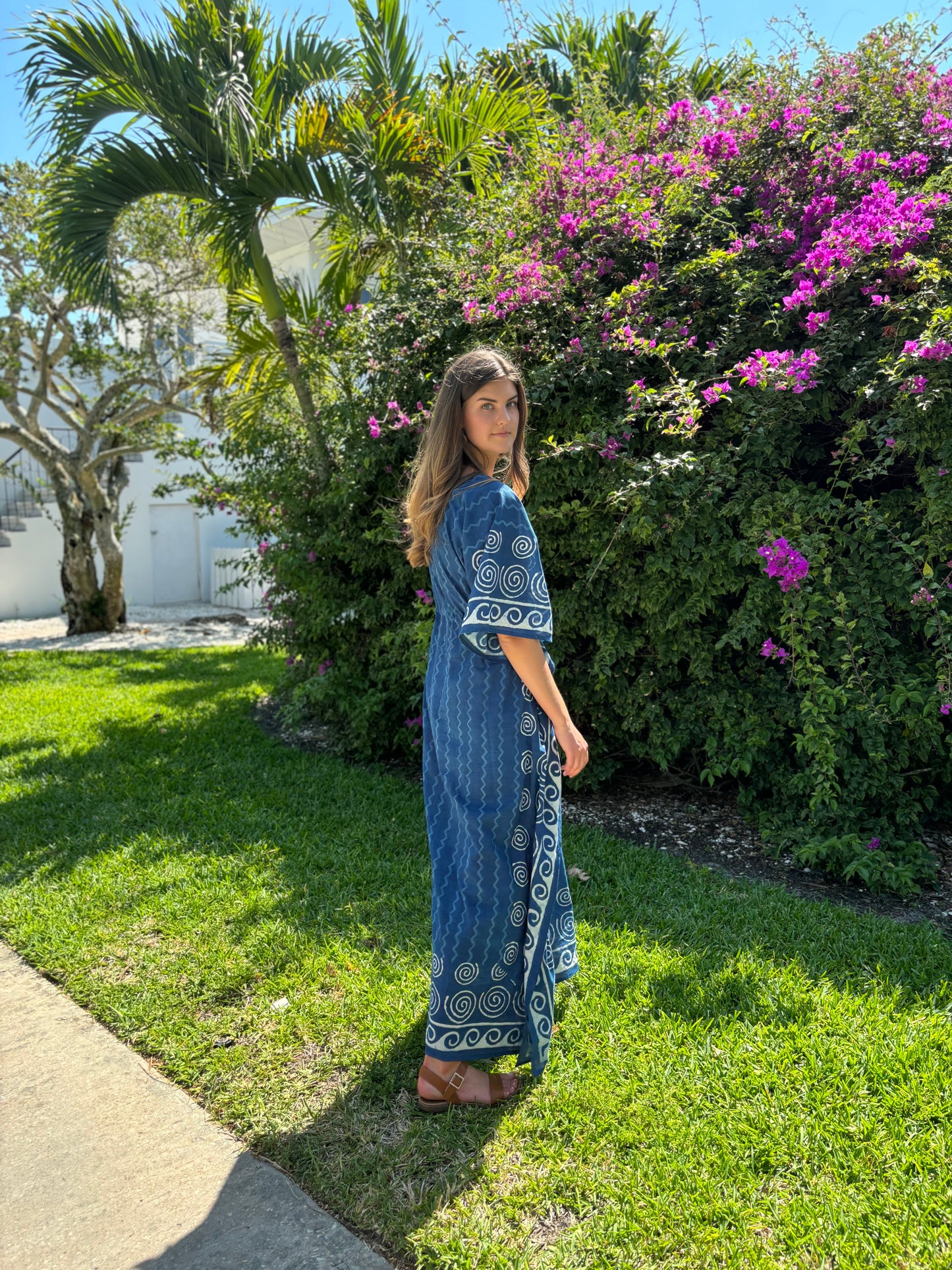 Spiral Block Print Caftan