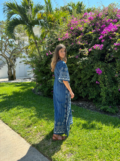 Spiral Block Print Caftan