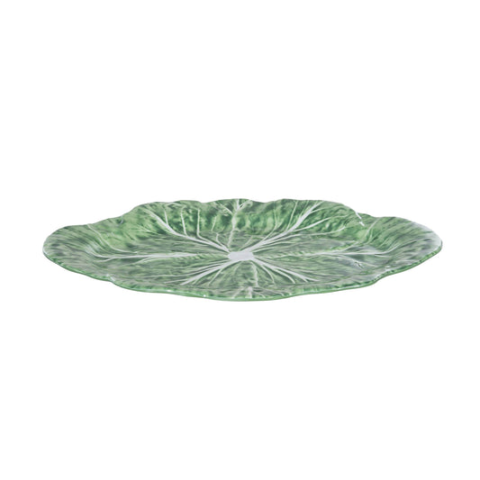 Cabbage Leaf Green Large Oval Serving Platter