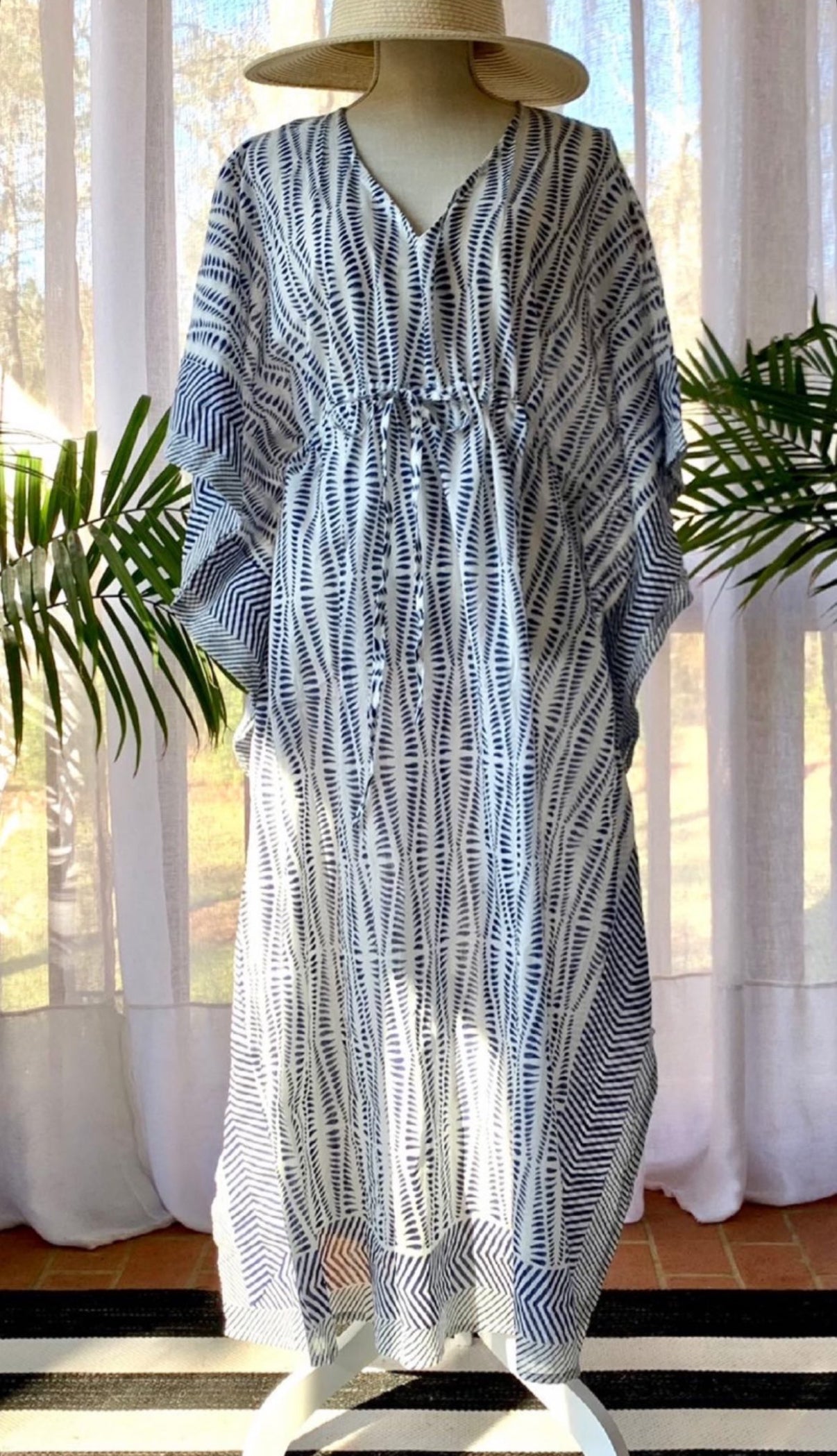 Navy Fern Caftan