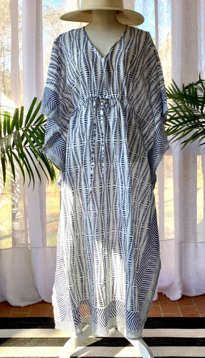 Navy Fern Caftan