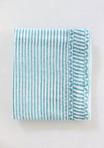 Positano Stripe Pareo in Sea Green