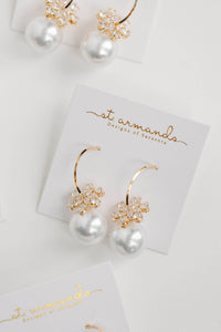 Snowflake Sparkler Holiday Statement Hoop Earrings