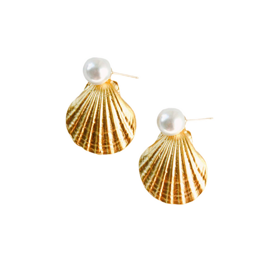XL Shell Pearl Earrings