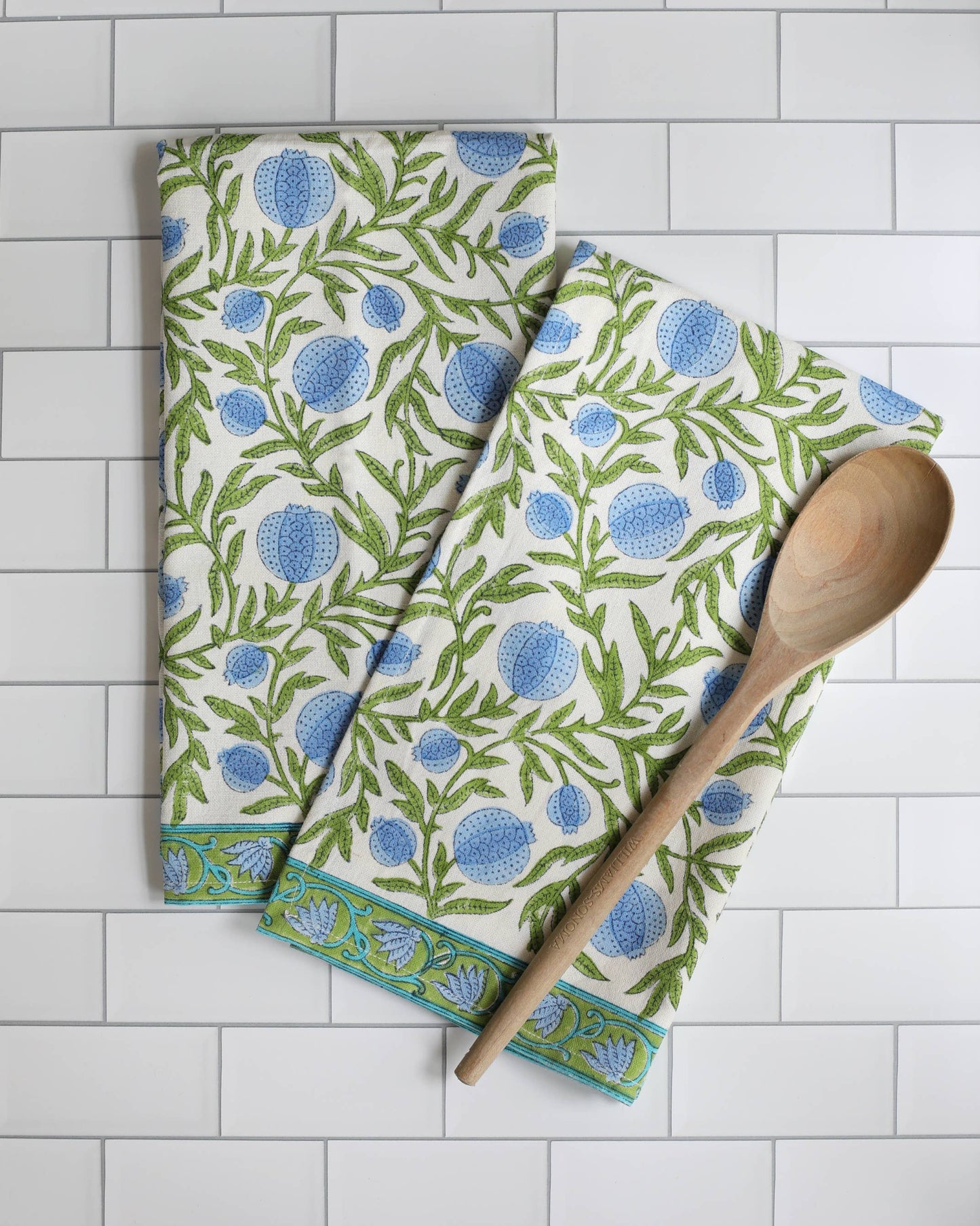Kitchen Towel Pomegranate Blue, Set of 2