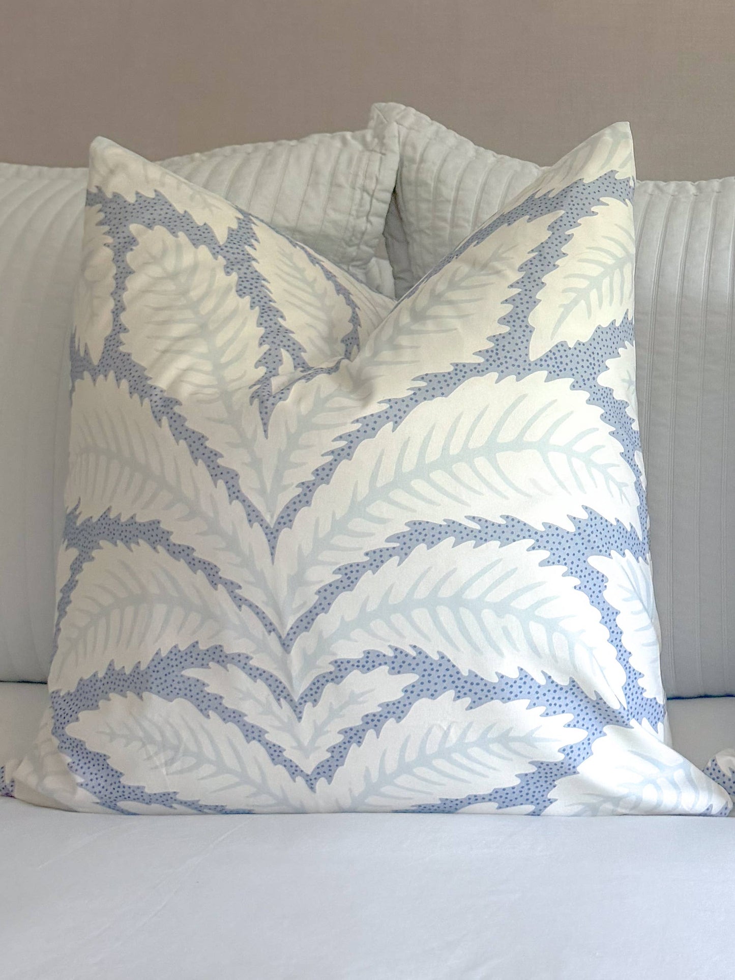 Blue Leaves Throw Pillow Cover